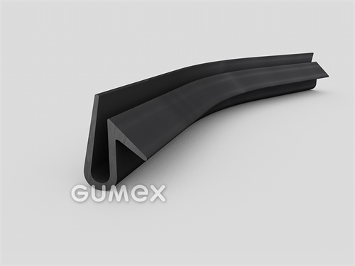 "U" Gummiprofil, 24x10/6mm, 70°ShA, EPDM, -40°C/+100°C, schwarz, 